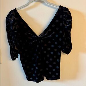 Mango black velvet top